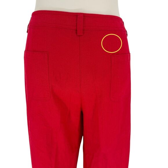 Pendleton Women’s 16P PETITE Linen Fiesta Red High Rise Wide Leg Crop Pants READ - Picture 11 of 16